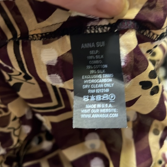 Anna Sui Silk Tie Neck Blouse - Picture 6 of 6